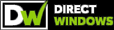 Direct Windows company logo with DW initials in white and green on black background